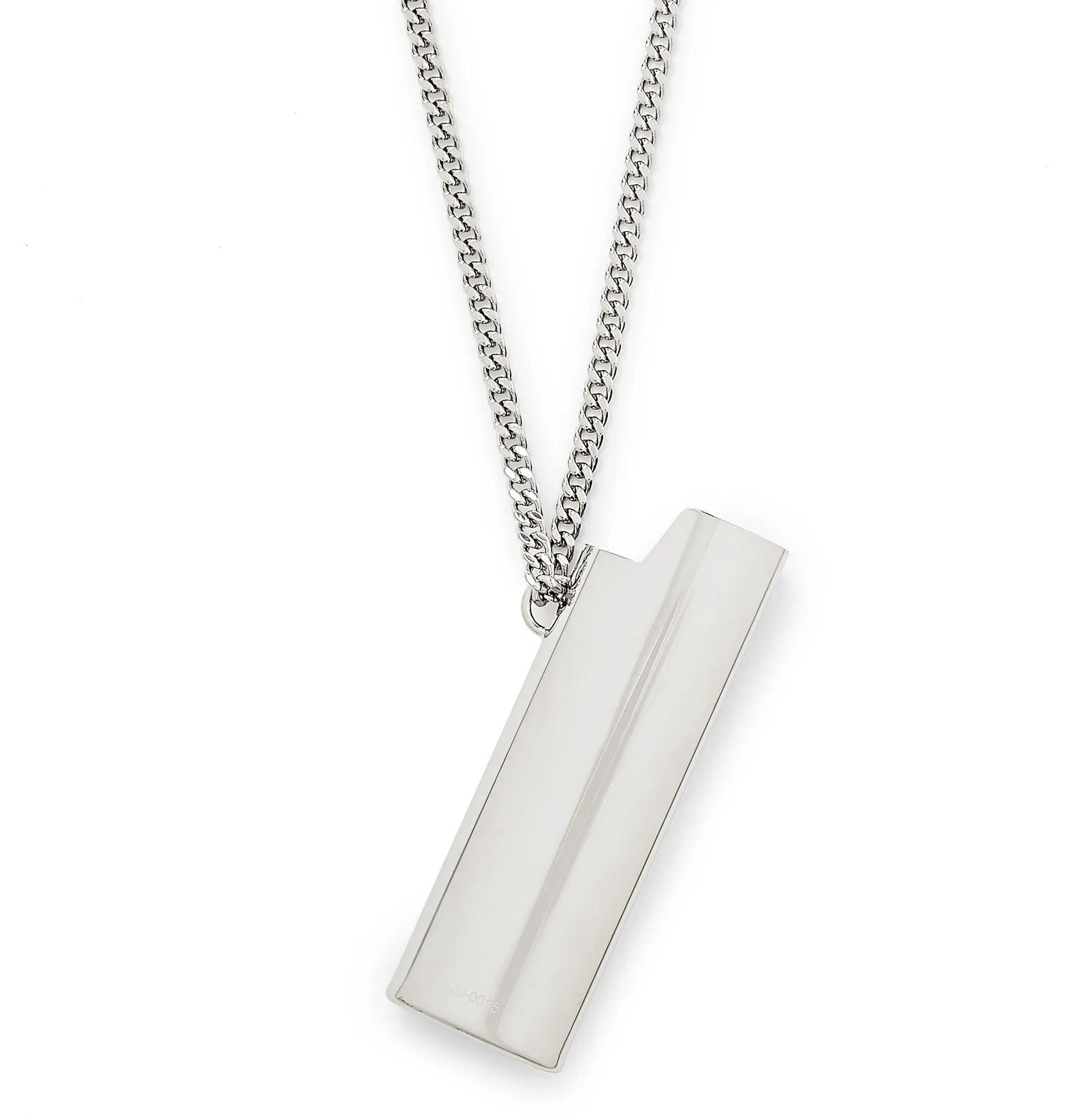 Logo-Embossed Silver-Tone Lighter Case Necklace - 3