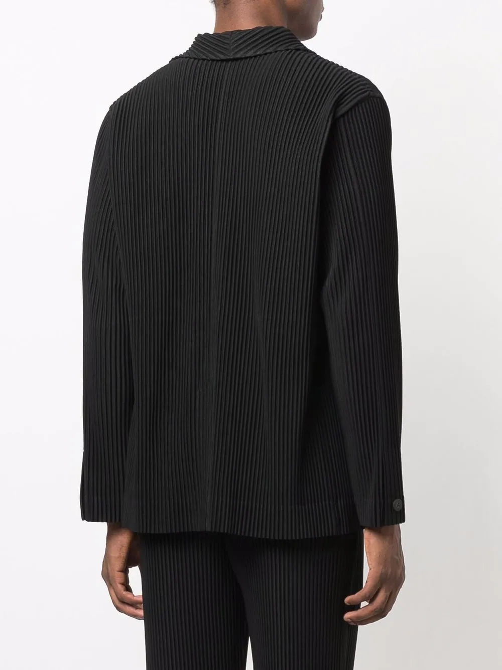 pleated single-breasted blazer - 4