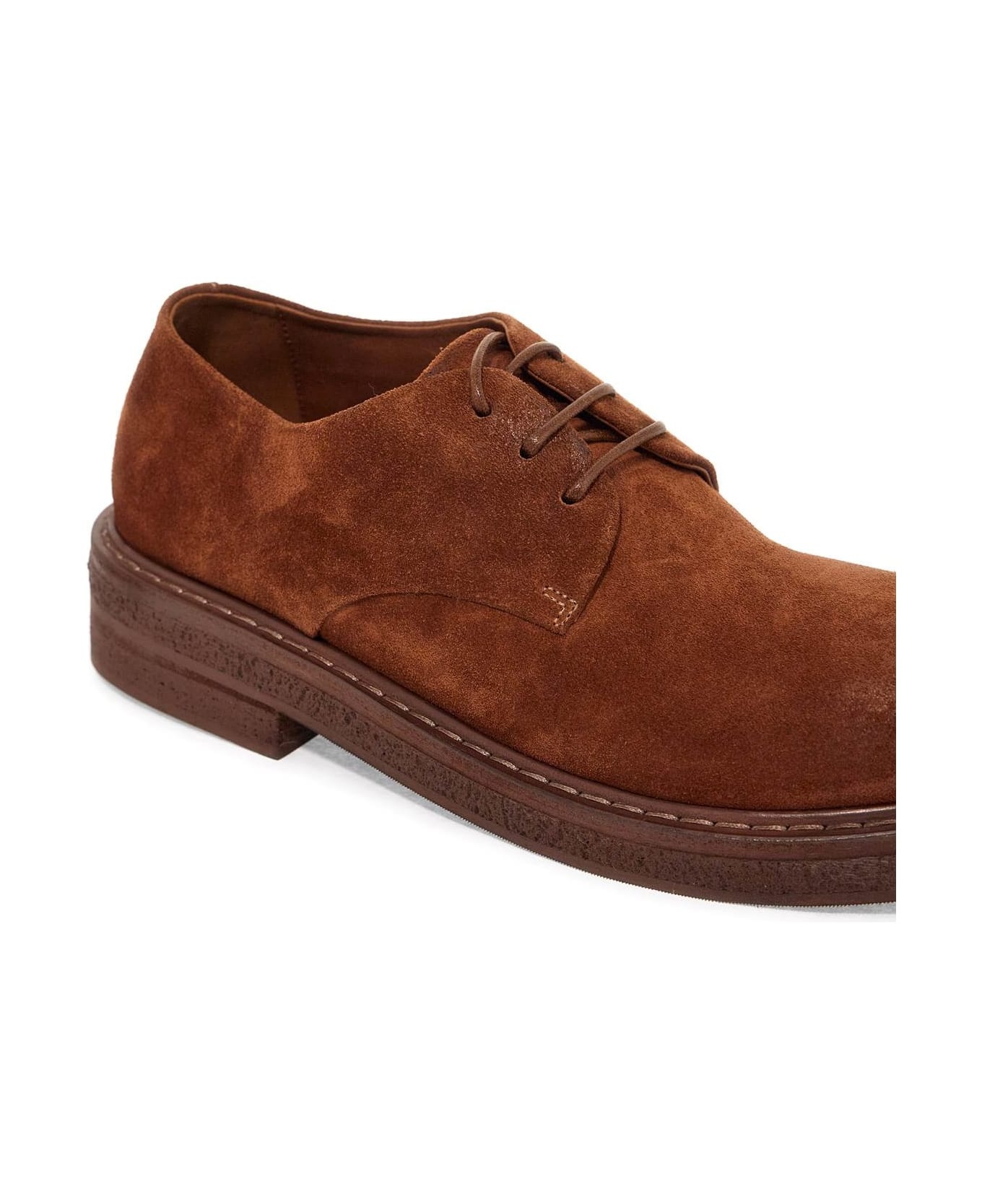 Suede Leather Lace-up Derby Shoes With - 4