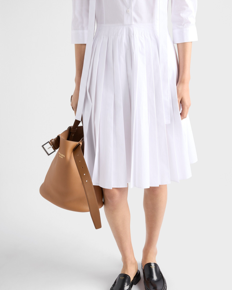 Pleated poplin shirt dress 4