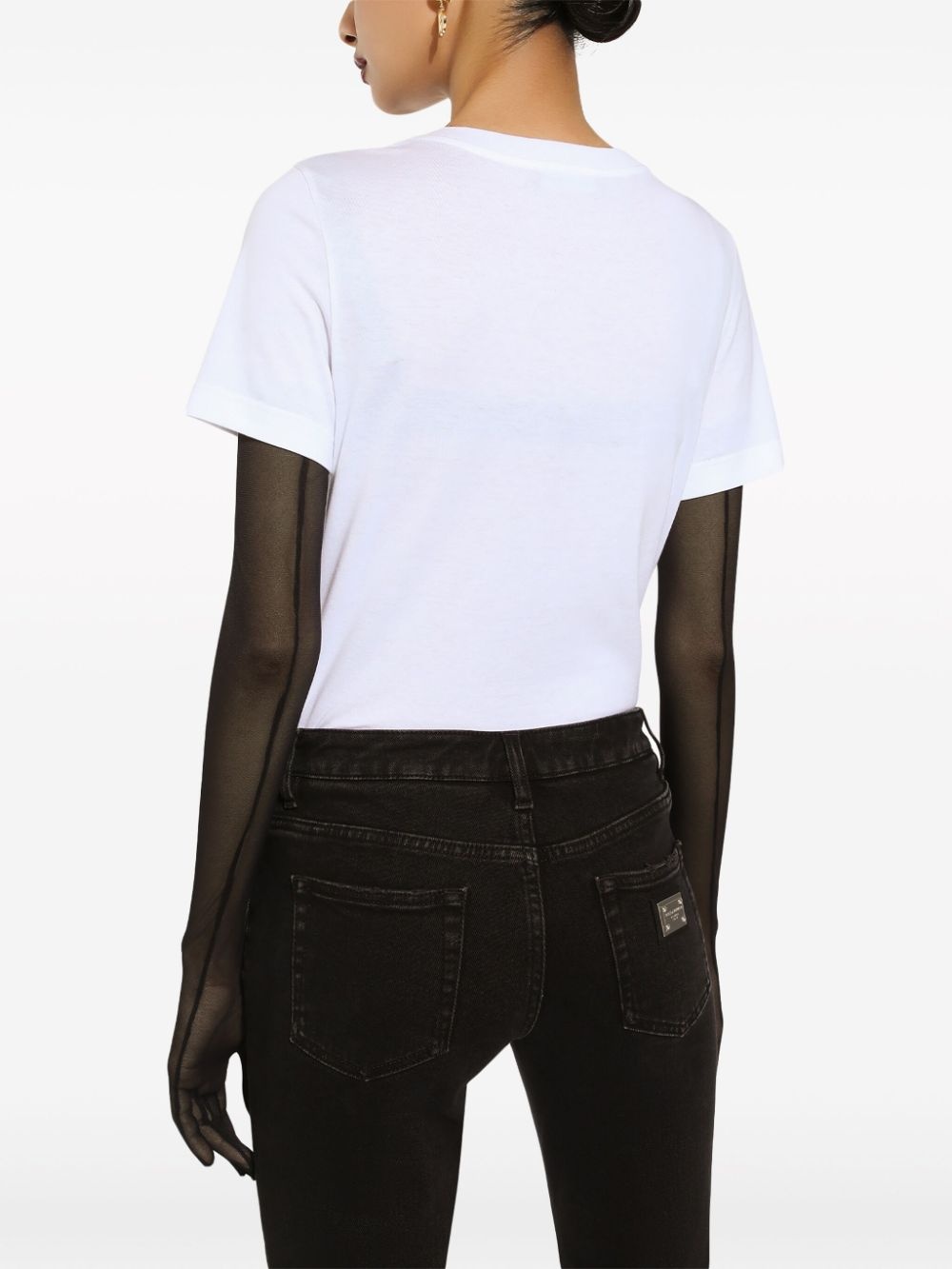 logo-patch cotton T-shirt - 4