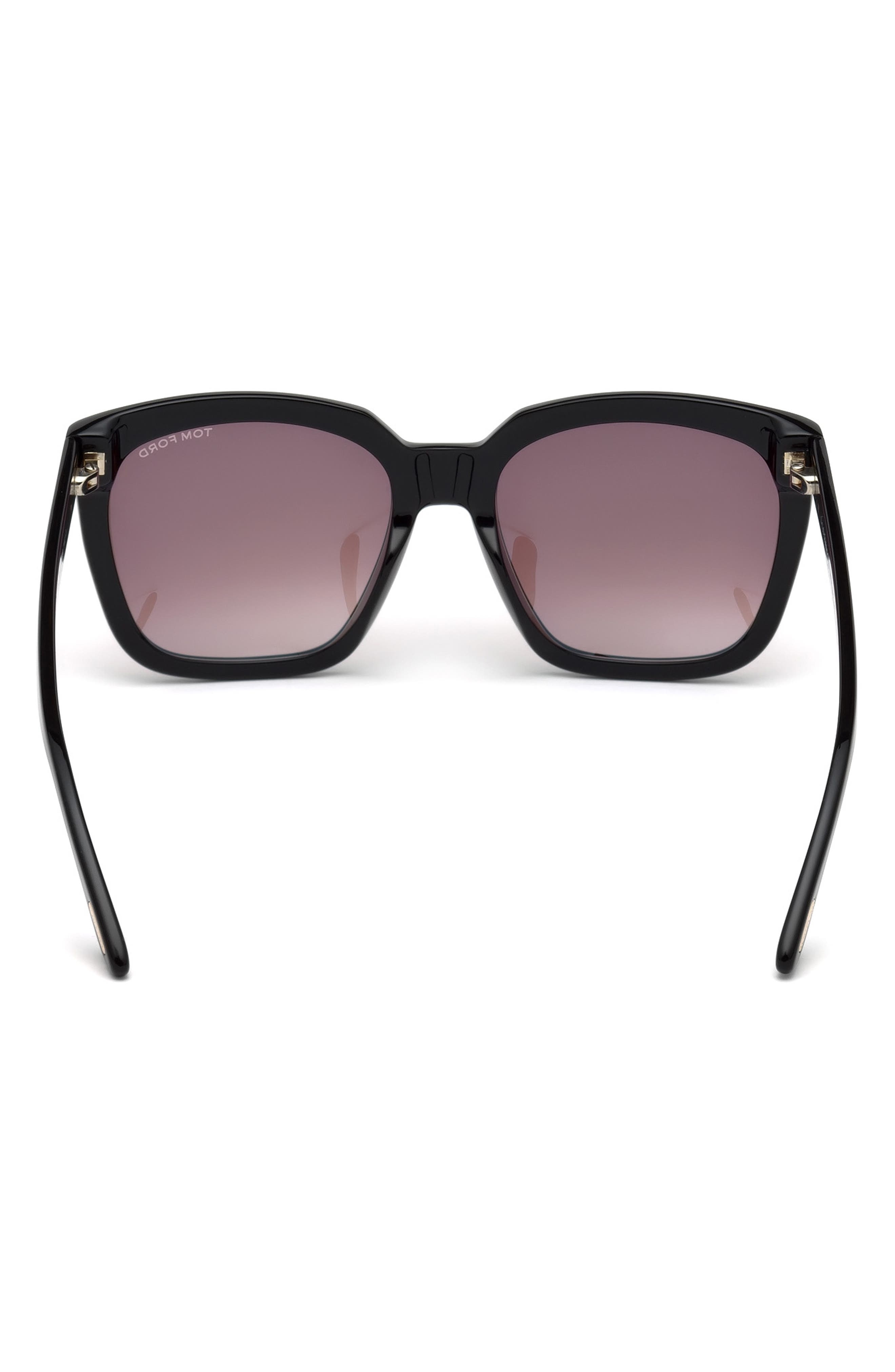 TOM FORD Amarra 55mm Gradient Square Sunglasses in Black/Gradient Burgundy at Nordstrom - 8