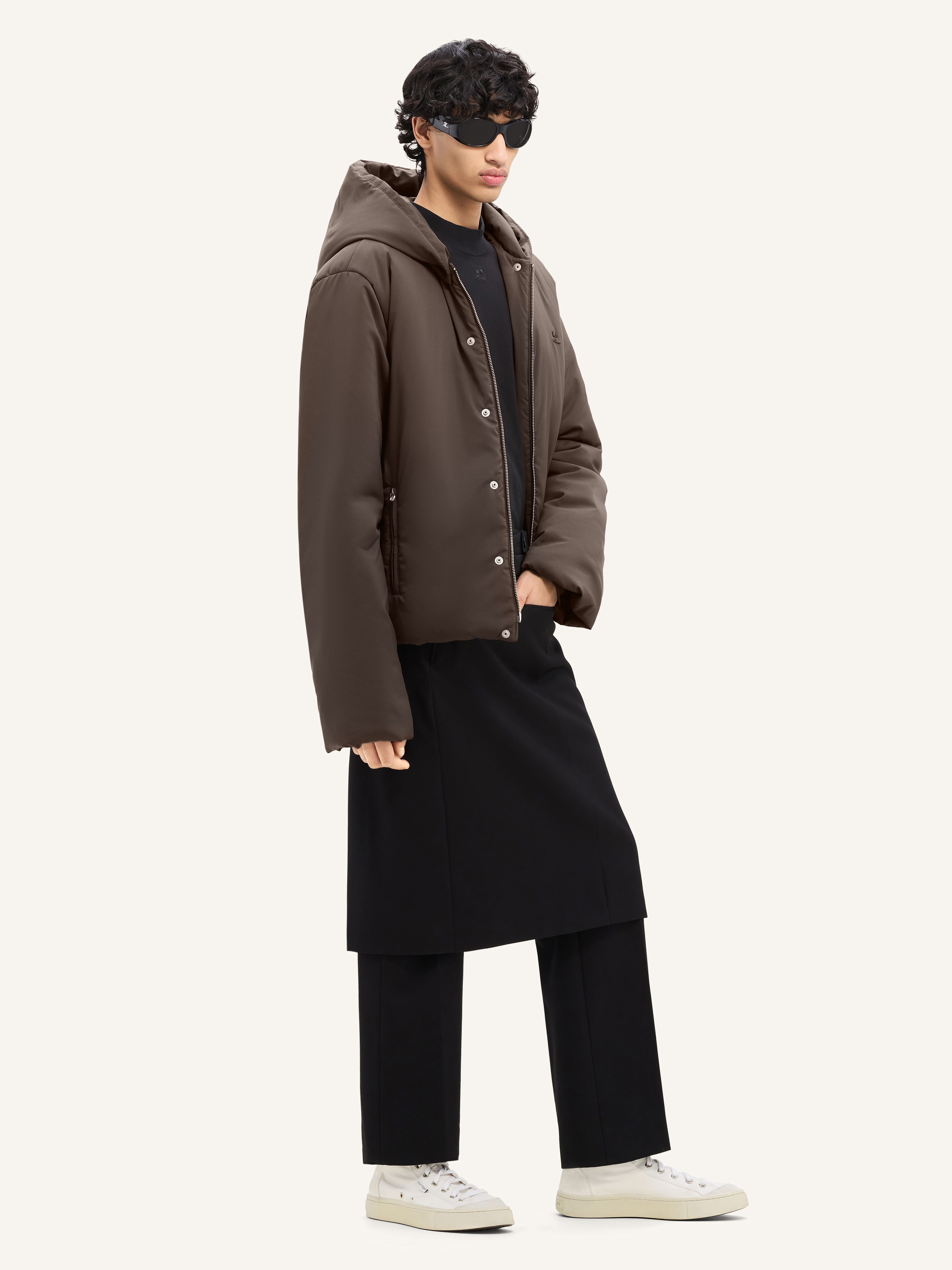 NYLON HOODED PUFFER JACKET - 4