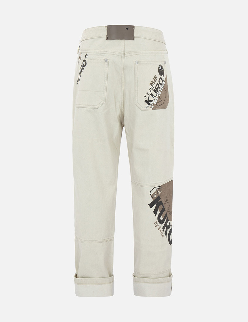 EVISU Seagull Print Colorblock Denim Jeans outlook