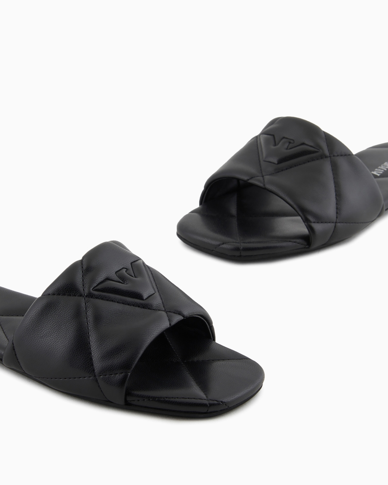 Quilted nappa-leather effect sandals with eagle - 5