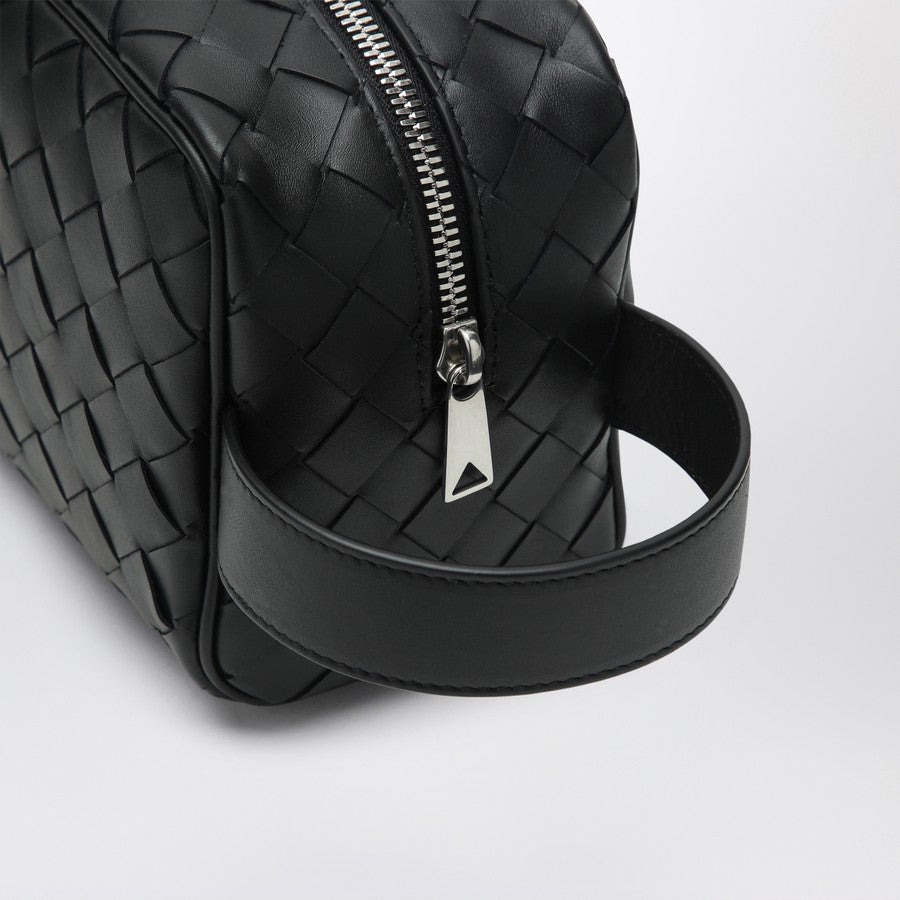 Bottega Veneta Men Black Travel Pouch In Intrecciato - 4