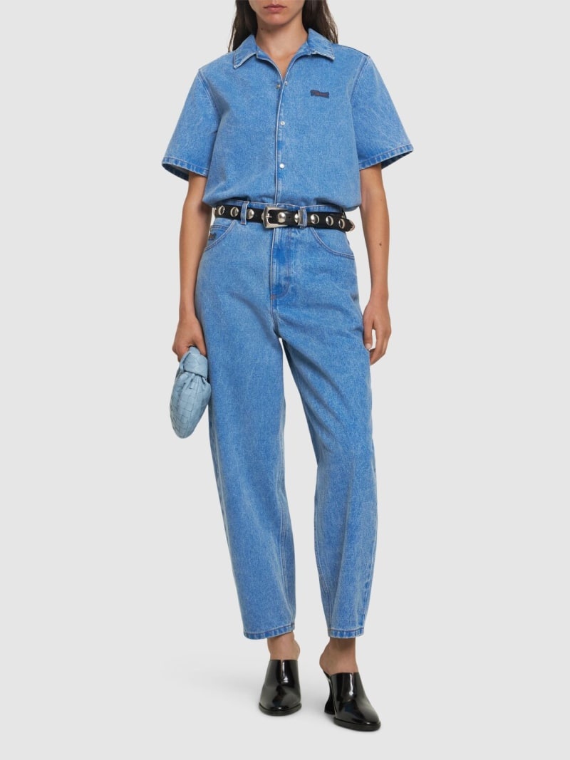 Denim mid rise straight jeans - 2