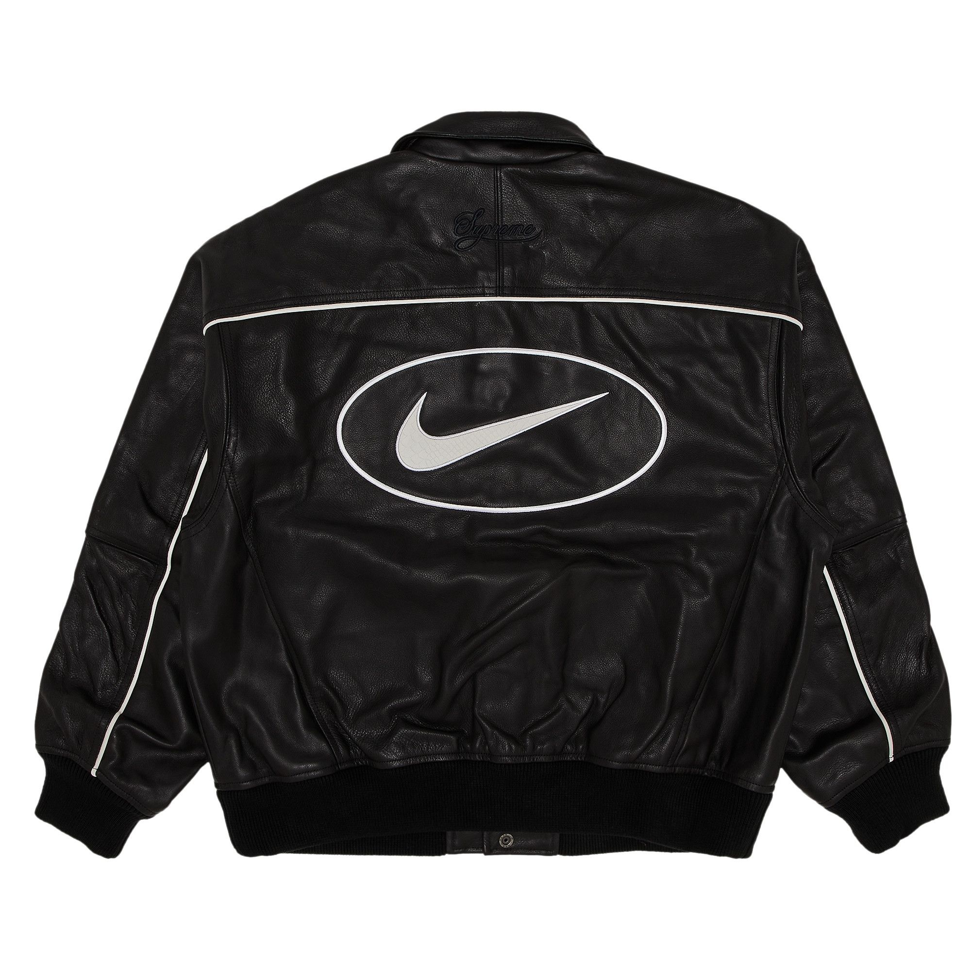 Supreme x Nike Leather Varsity Jacket 'Black' - 2