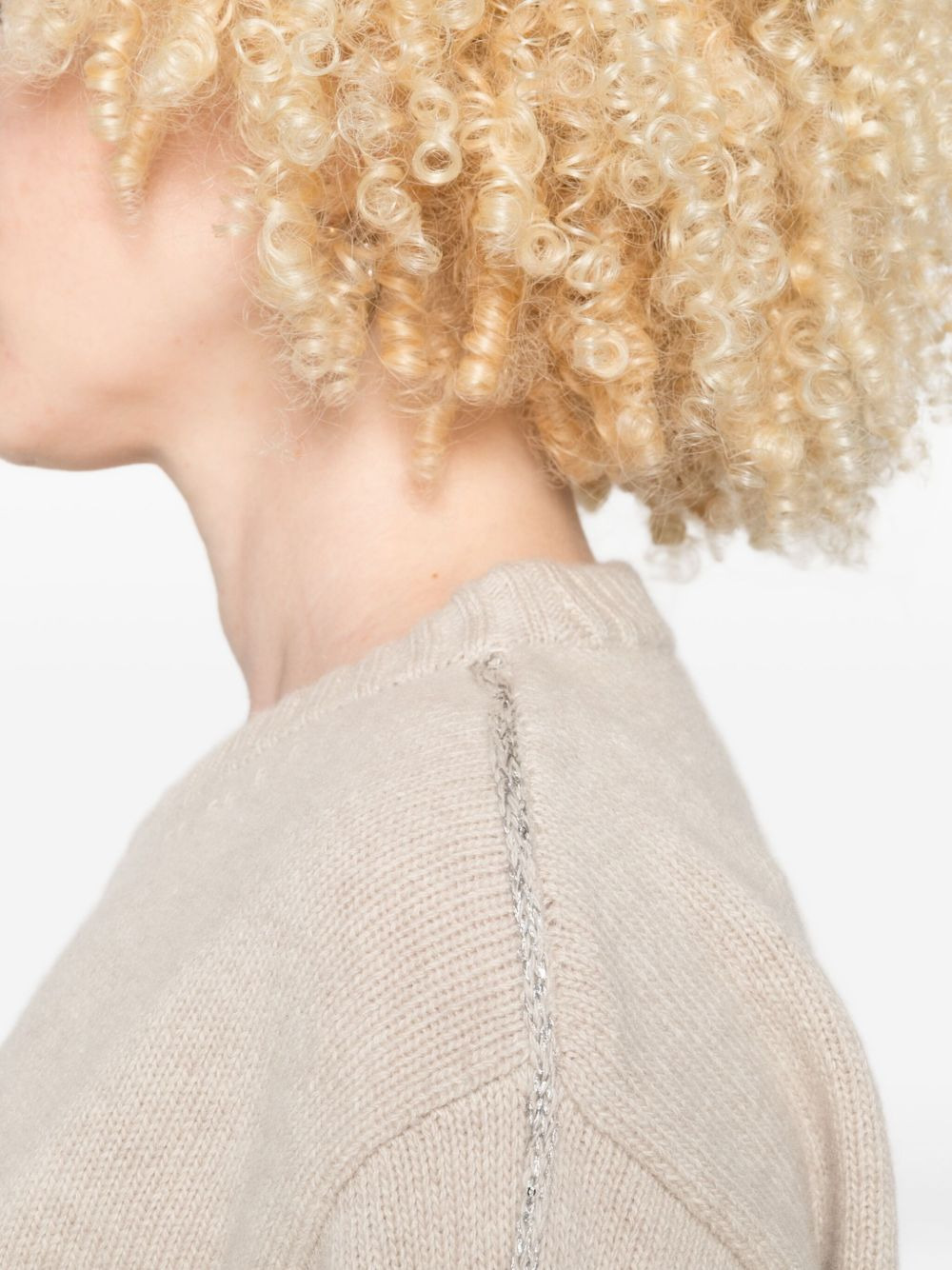 embellished crew-neck sweater - 5