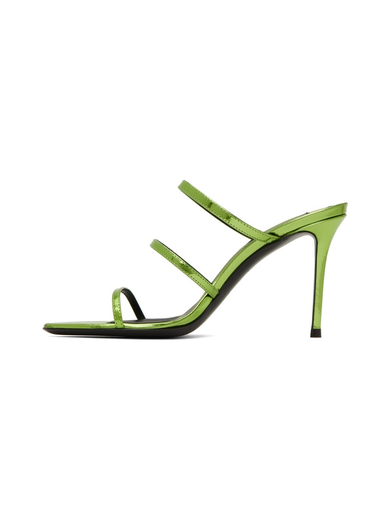 Giuseppe Zanotti Green Metallic Heeled Sandals outlook