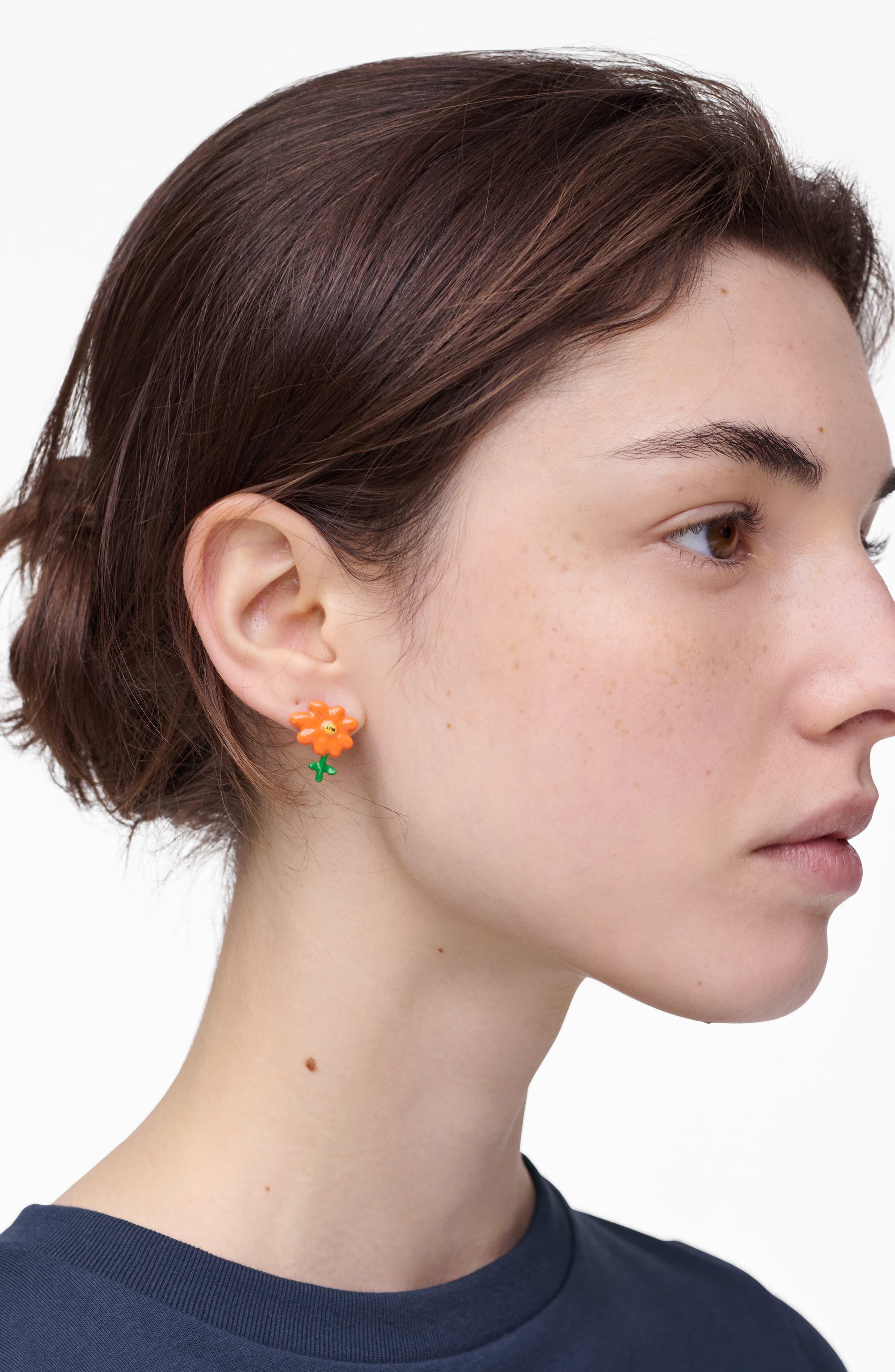 Marc Jacobs Stink Enamel Stud Earrings in Orange/silver at Nordstrom - 3