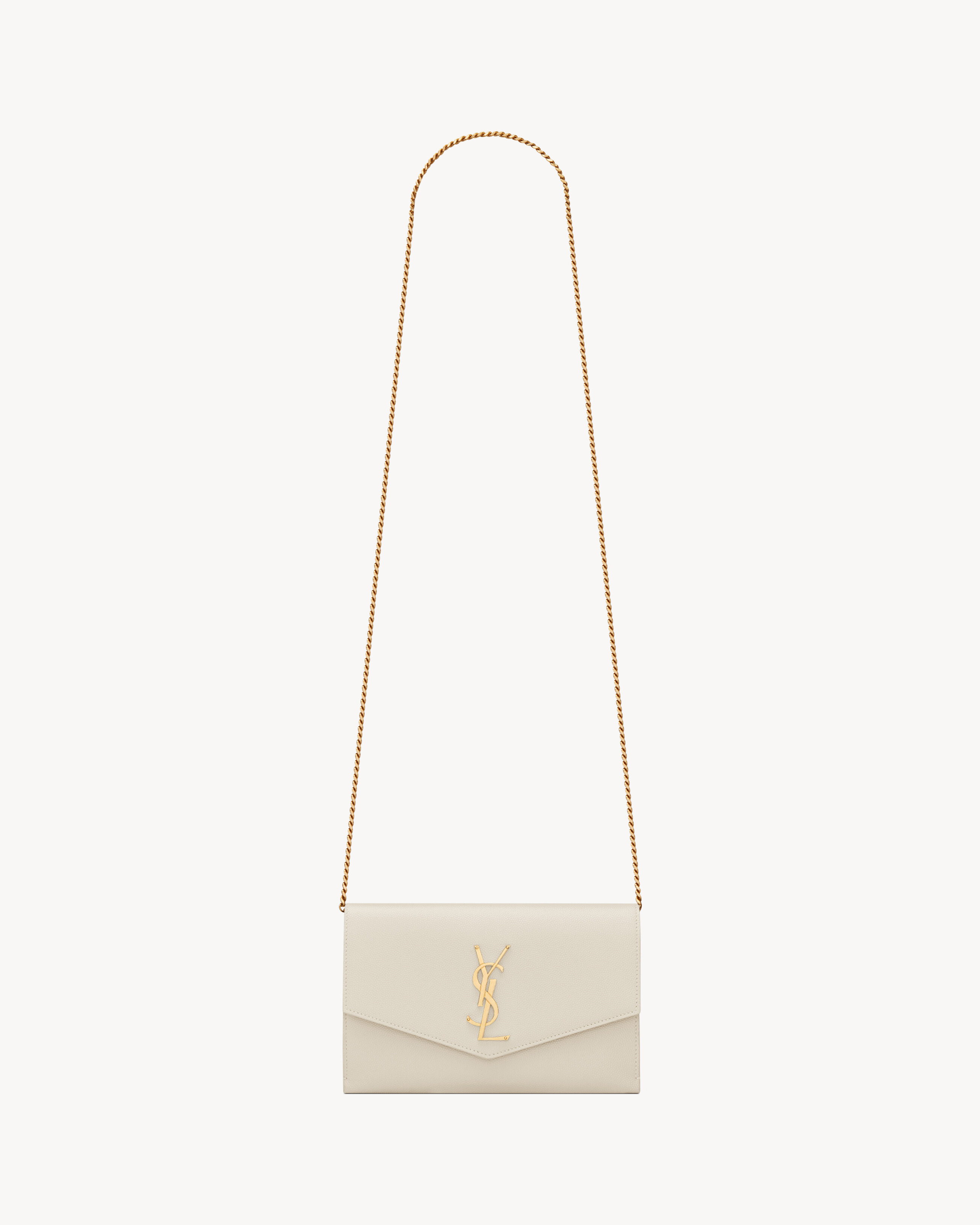 UPTOWN CHAIN WALLET IN GRAIN DE POUDRE EMBOSSED LEATHER - 1