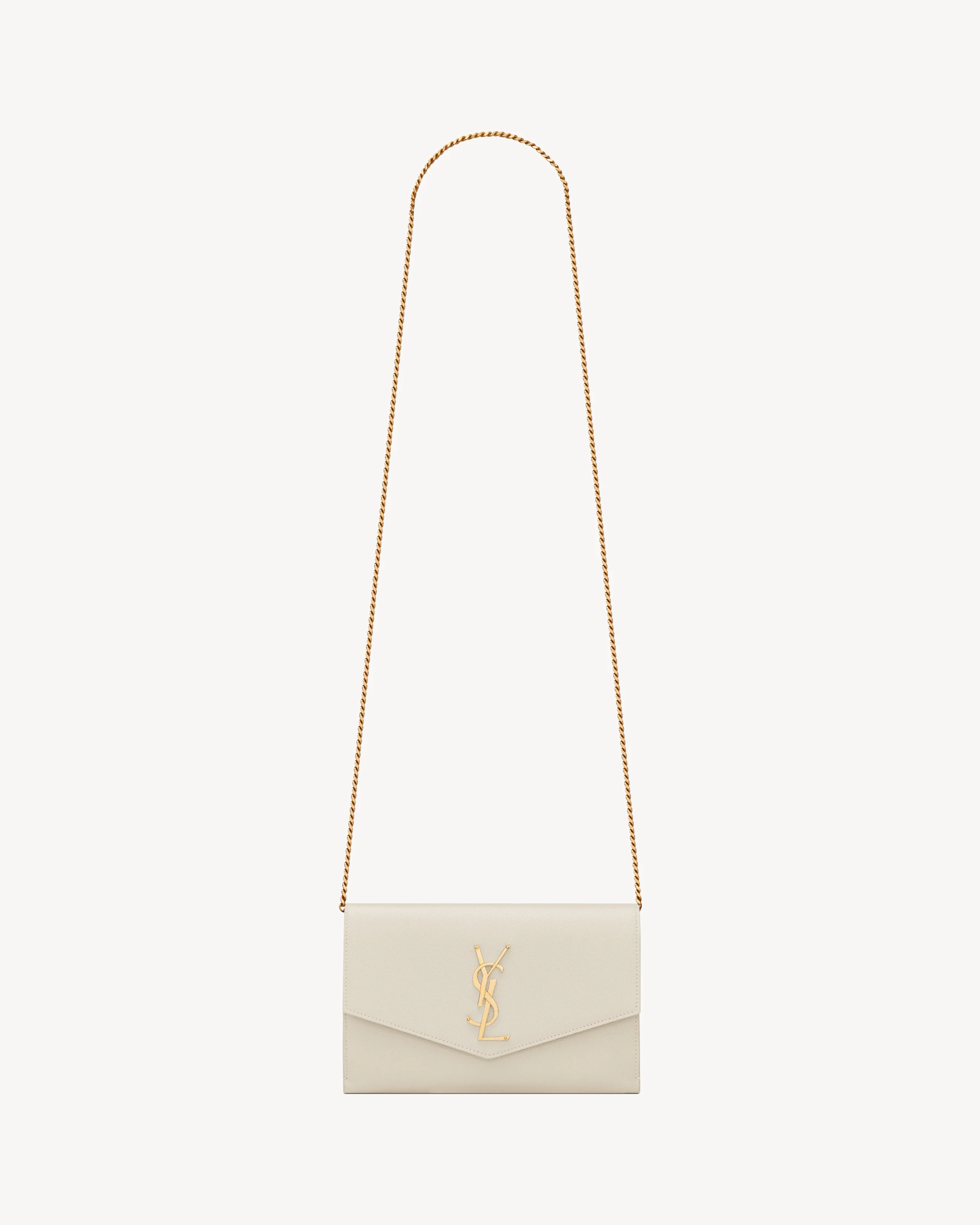 UPTOWN CHAIN WALLET IN GRAIN DE POUDRE EMBOSSED LEATHER - 1