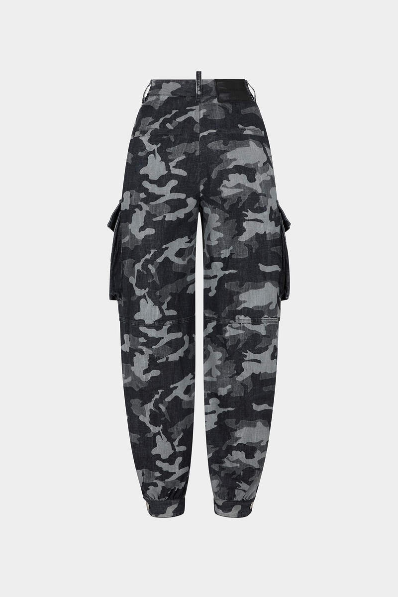 GREY CAMO WASH CARGO PANTS - 7