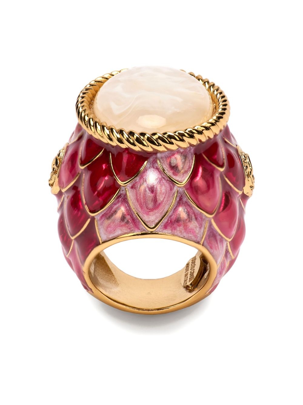 stone-embellished scaled ring - 1