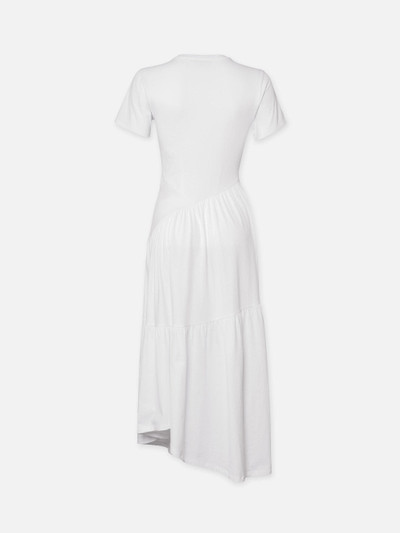 FRAME Gathered Seam Short Sleeve Dress in White outlook