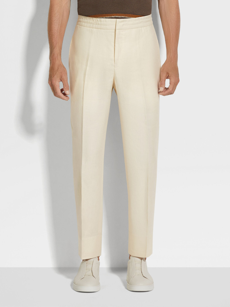 WHITE OASI LINO PANTS 5