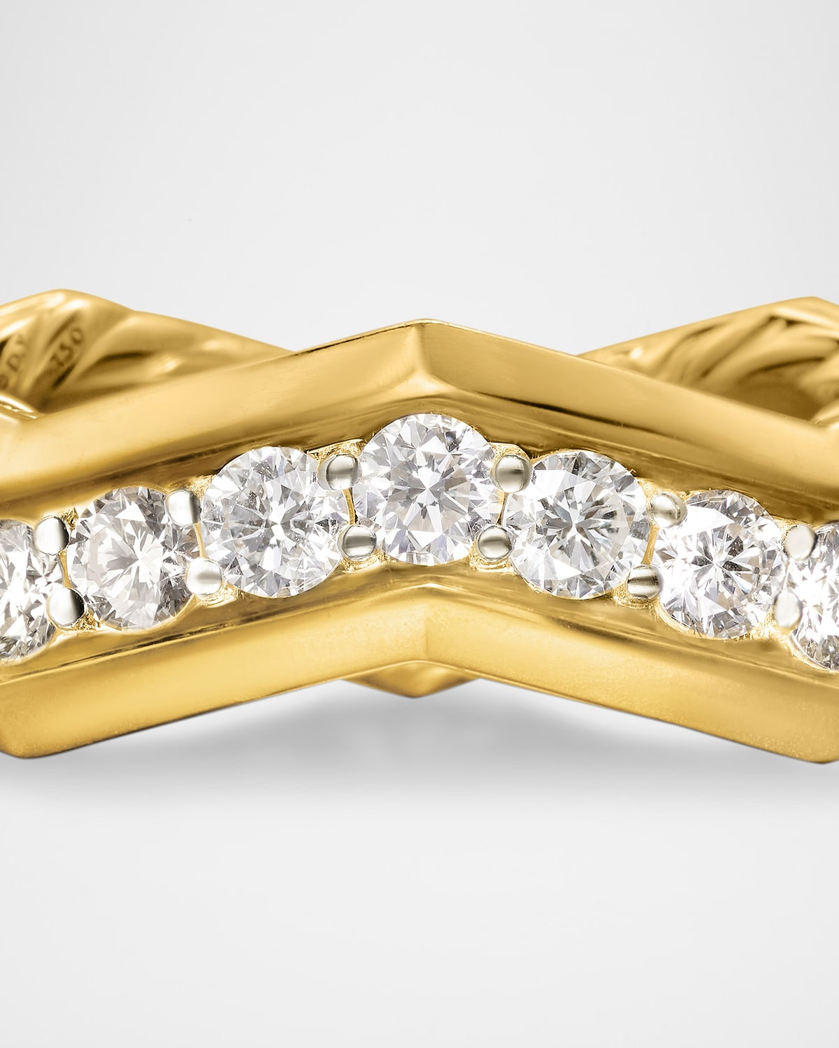 Zig Zag Stax Ring with Diamonds in 18K Gold, 5mm - 4
