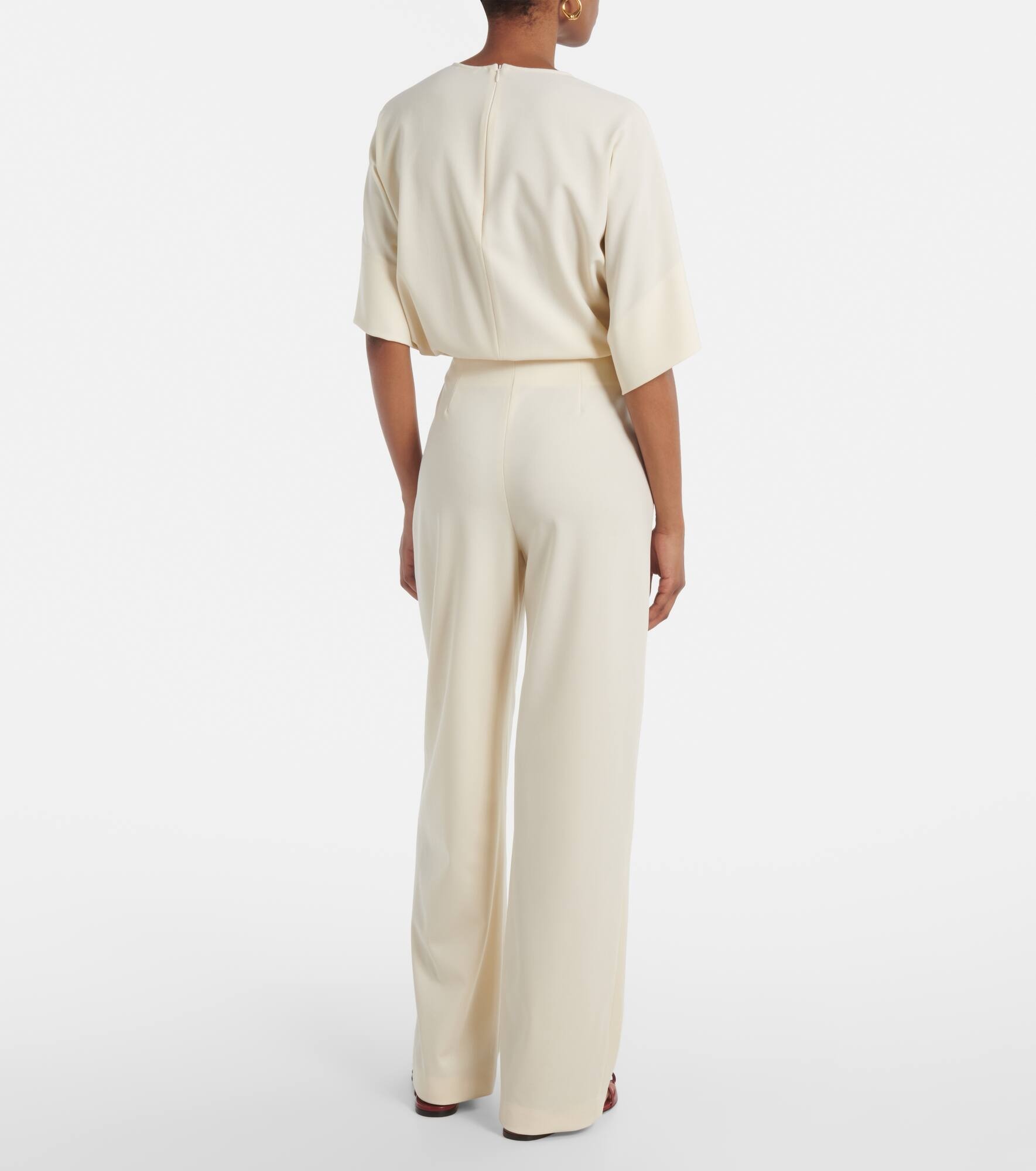 Larissa high-rise wool-blend wide-leg pants - 3
