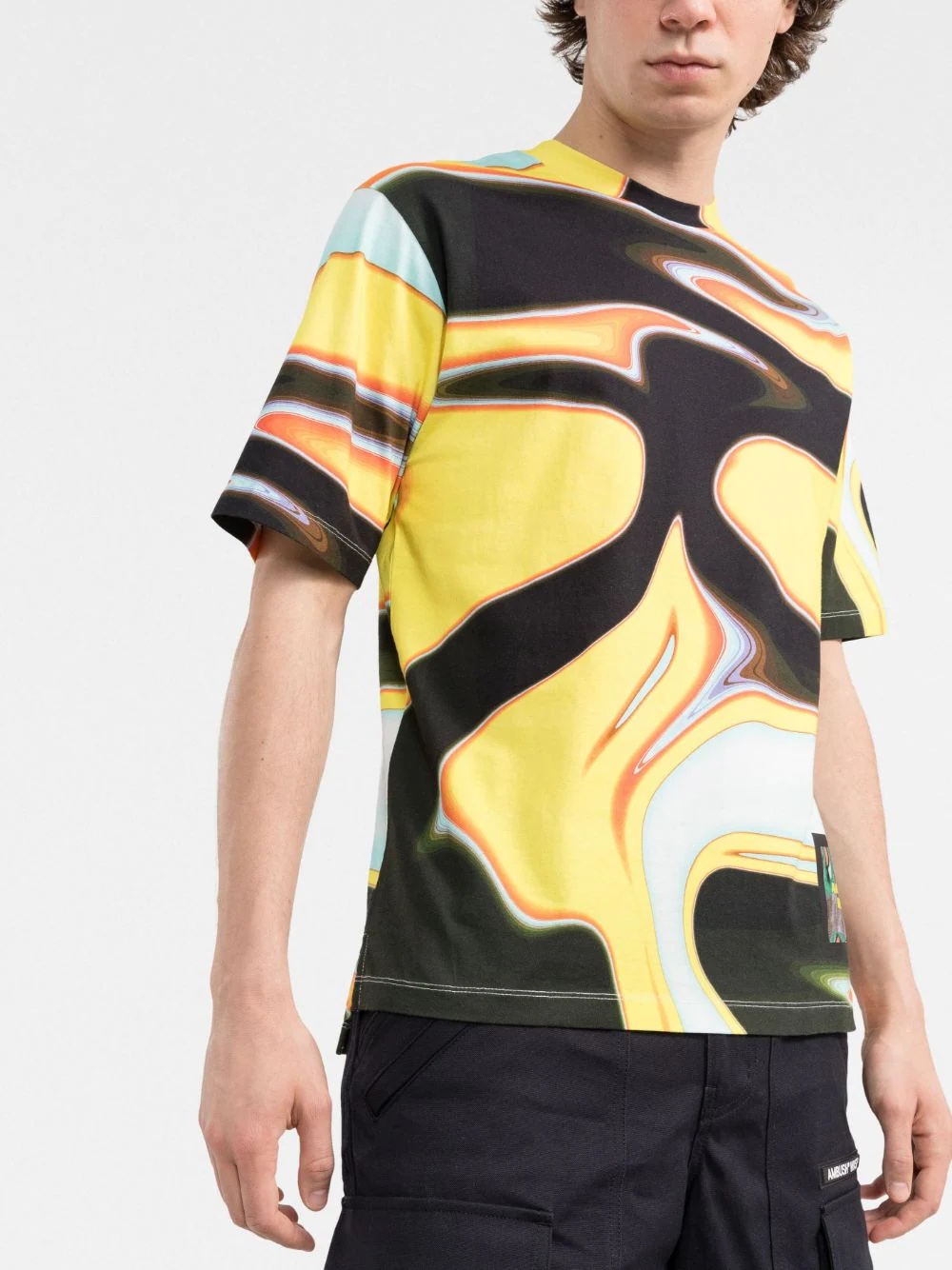 abstract-print T-shirt - 3