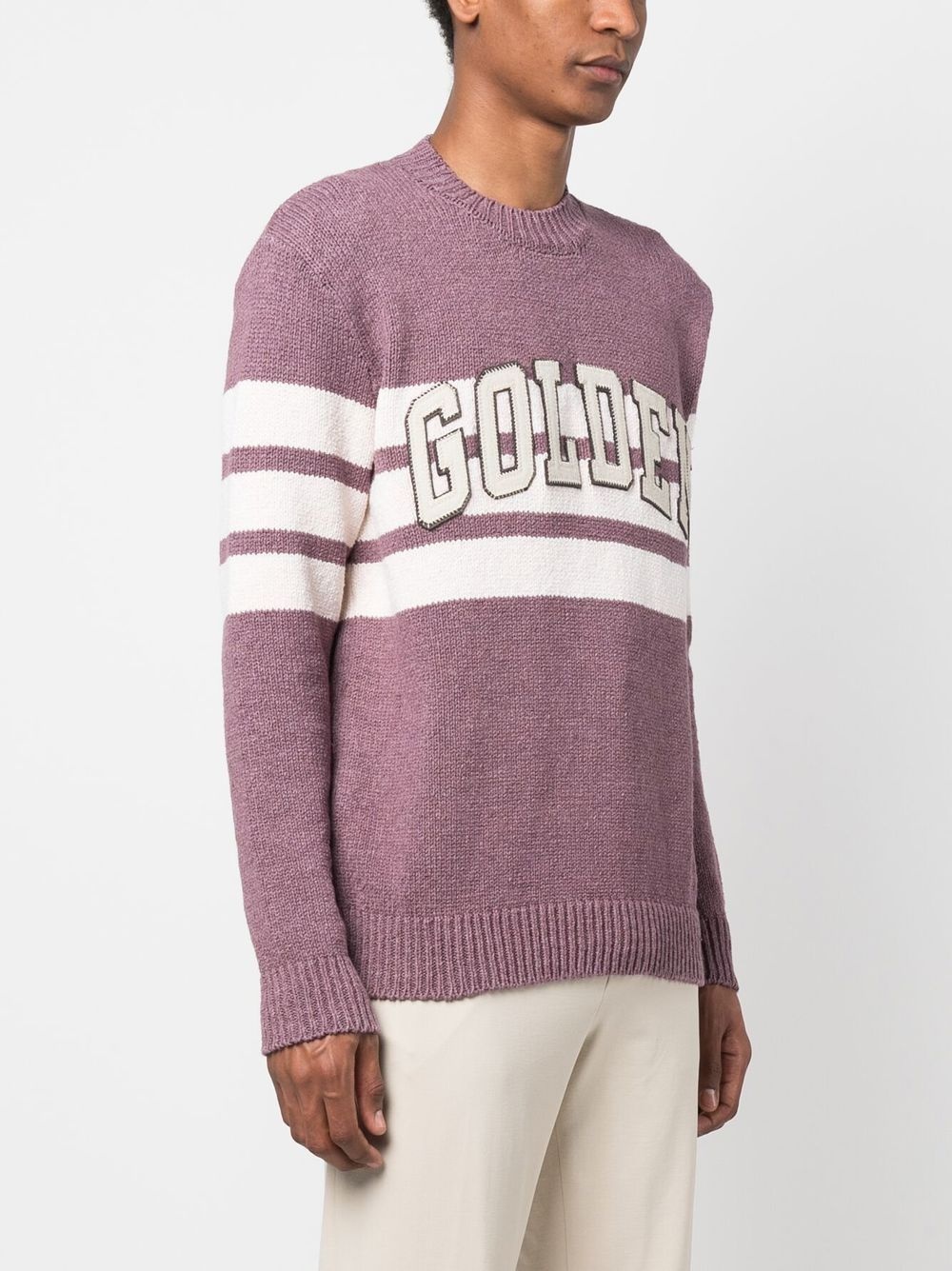 logo-patch knitted jumper - 3