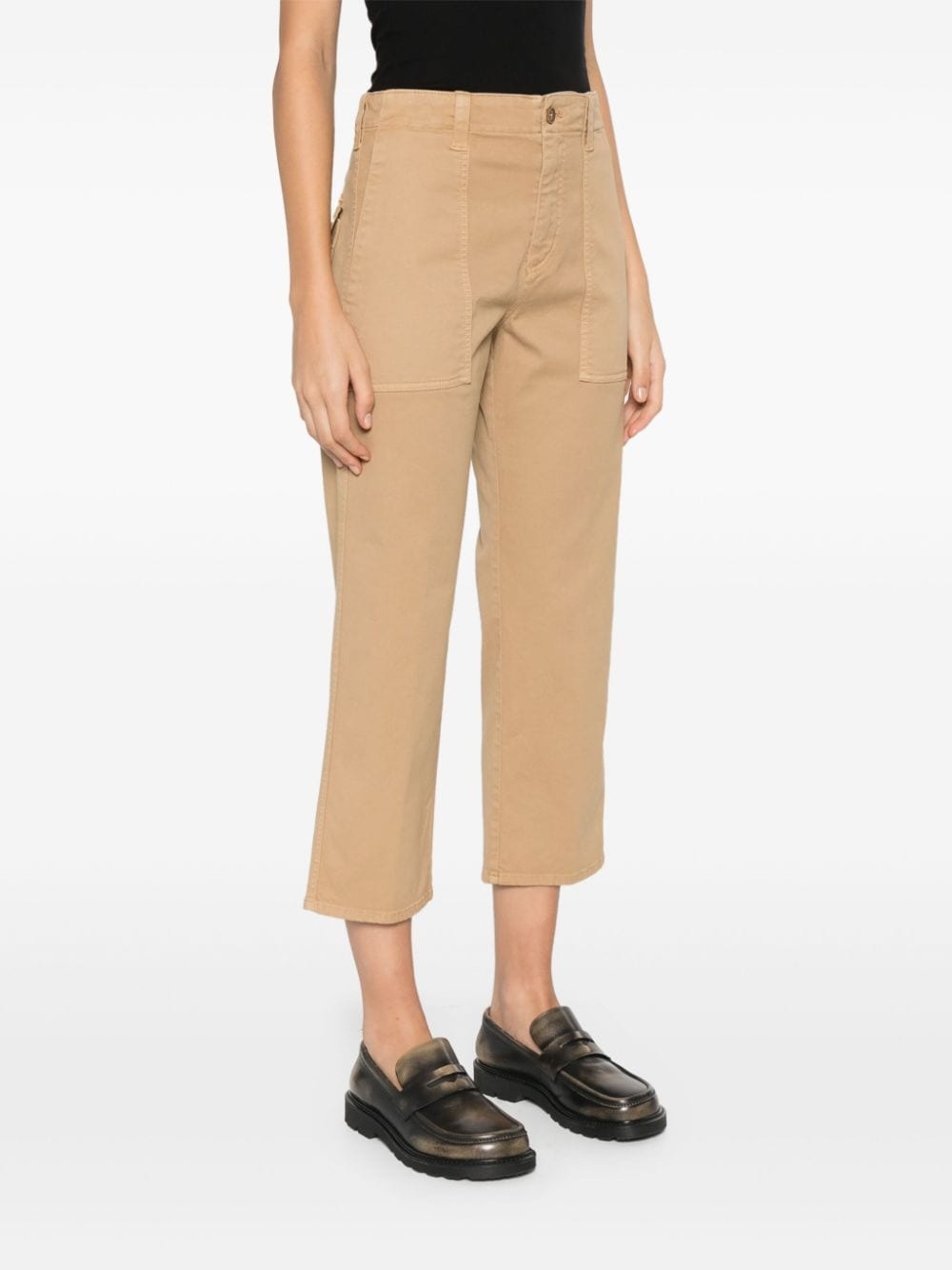 gabardine cropped trousers - 3