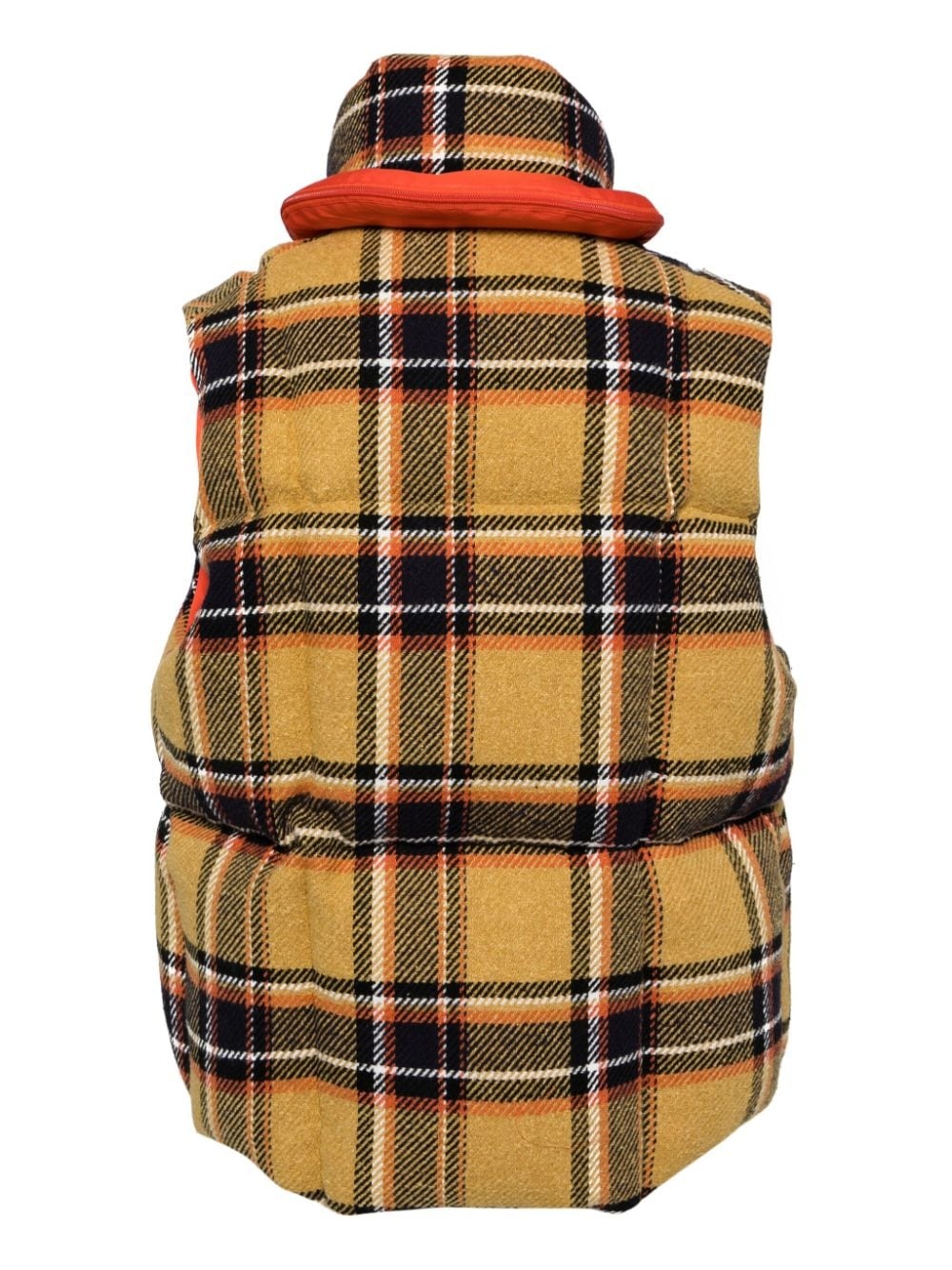 plaid-check padded gilet - 2