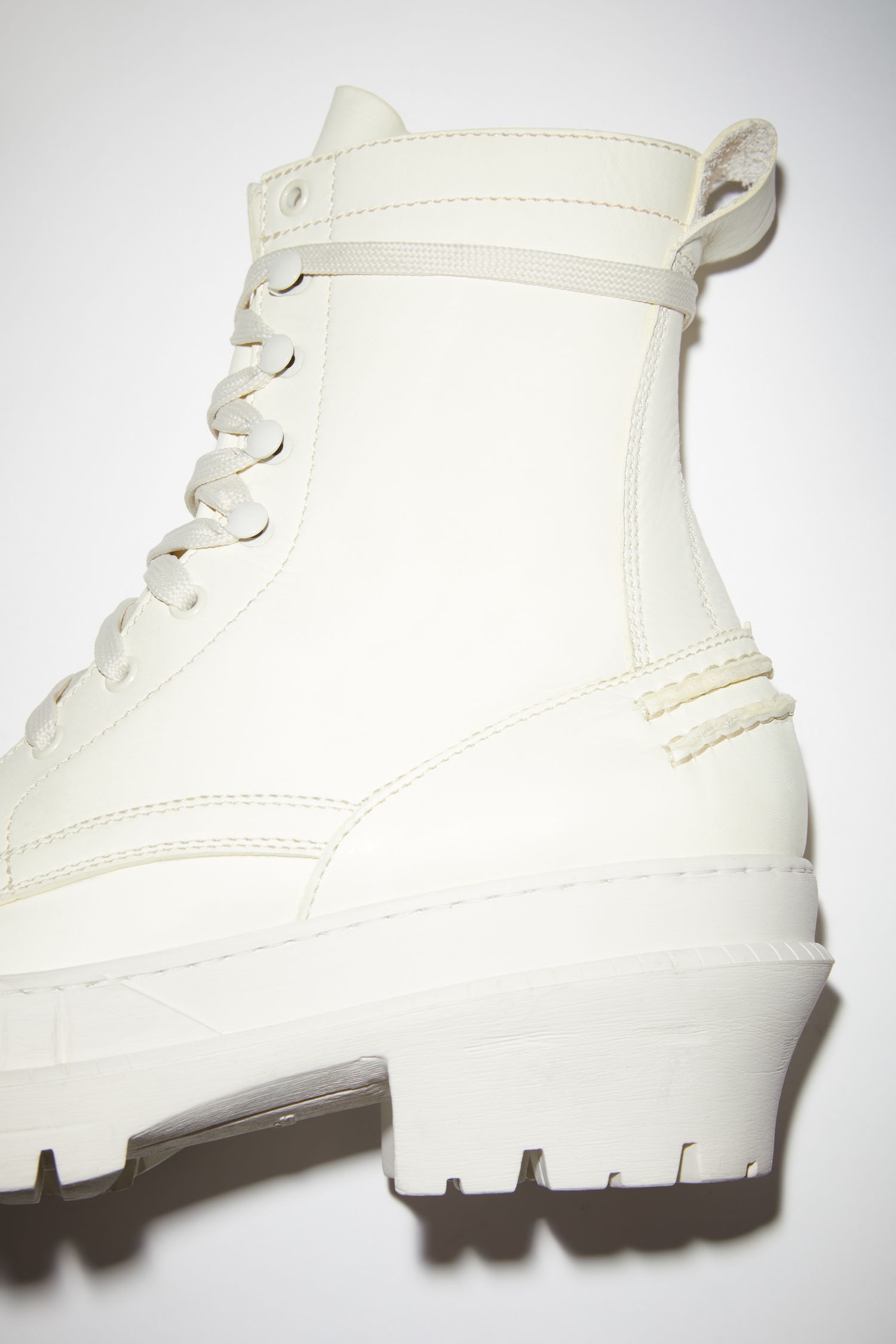 Lug sole ankle boots - Pale yellow/white - 5