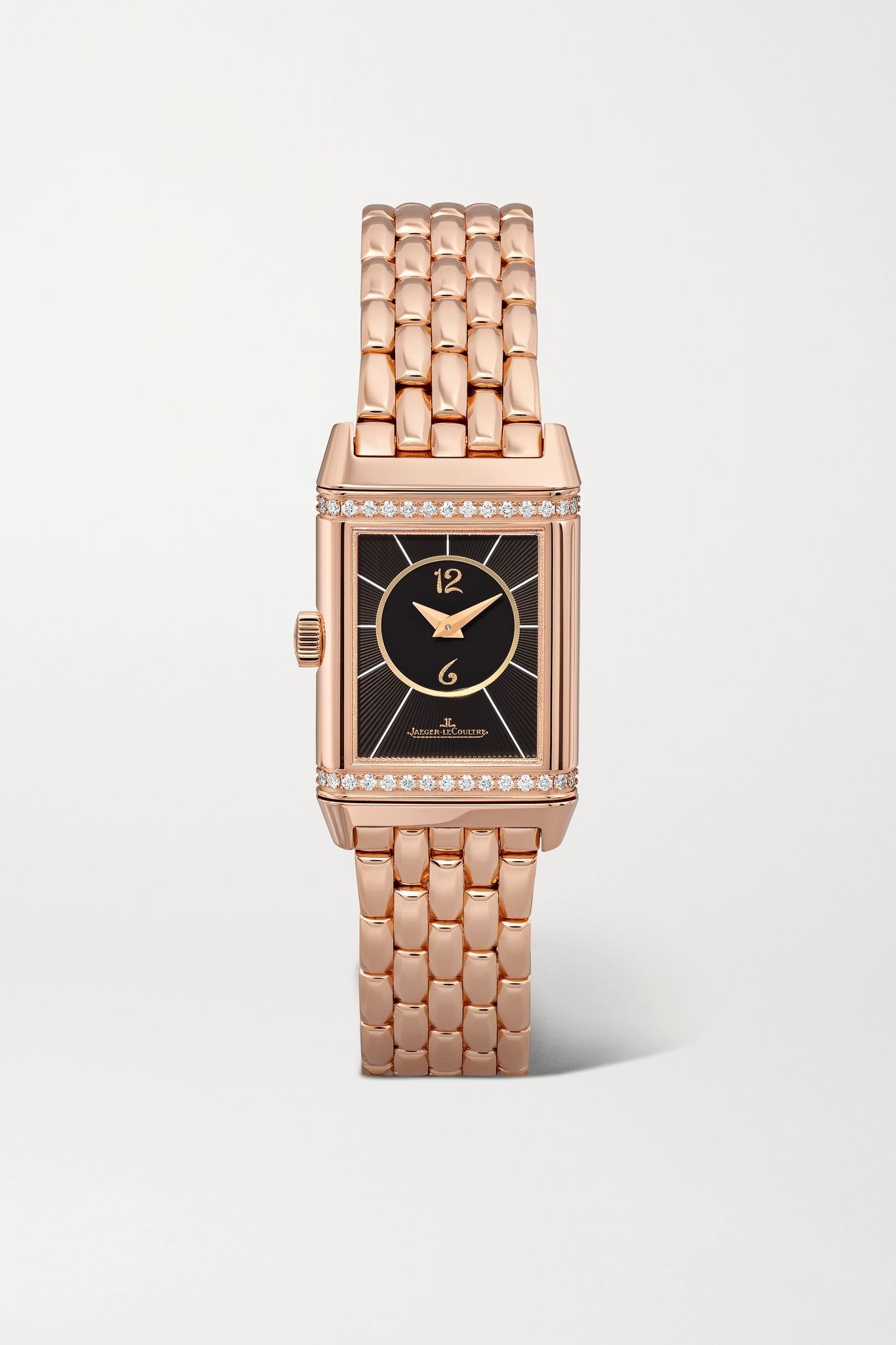 Reverso Classic Duetto small hand-wound 21mm rose gold and diamond watch - 1