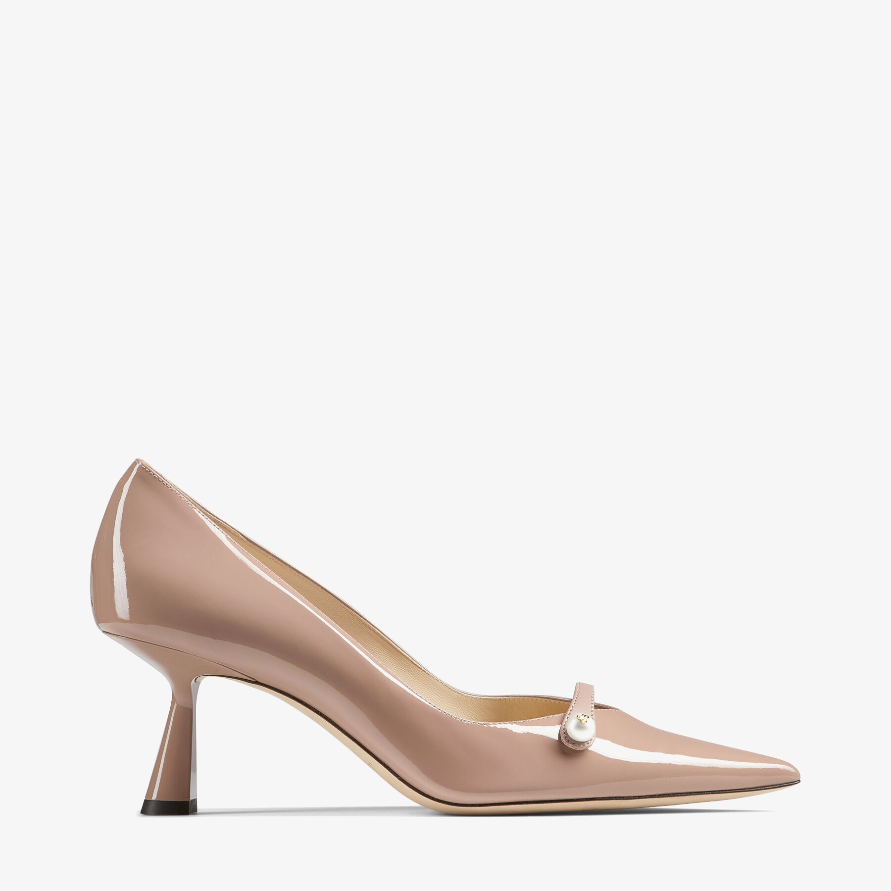 Rosalia 65
Ballet Pink Patent Pointed Pumps with Pearl Detail - 1