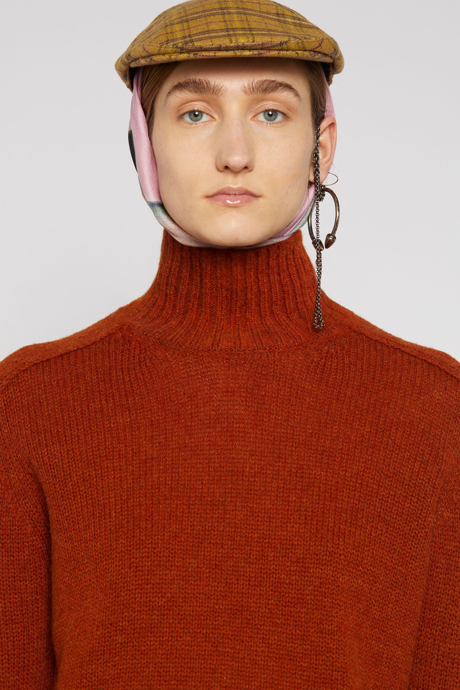 High-neck sweater rust orange - 4