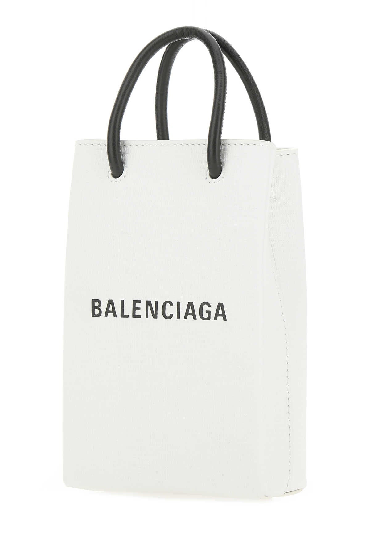Balenciaga Men White Leather Phone Case - 2