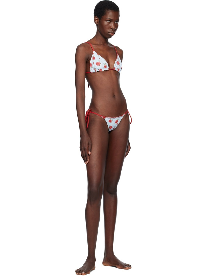 Frankies Bikinis Blue & Red Divine Skimpy String Bikini Bottom outlook
