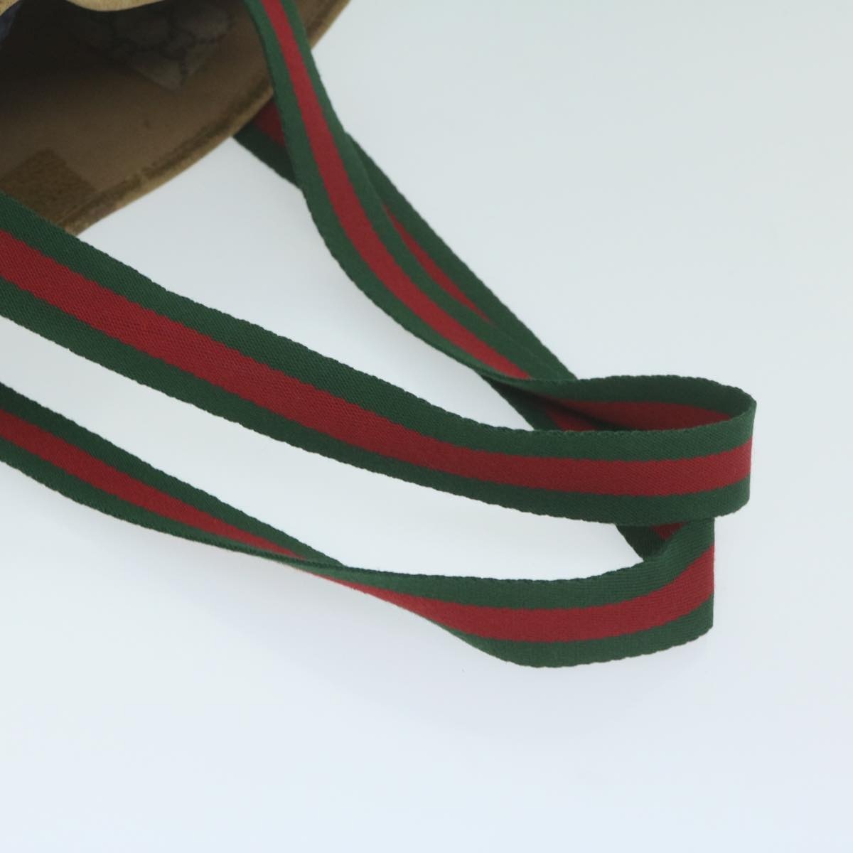 GUCCI GG Plus Supreme Web Sherry Line Tote Bag Beige Red Green - 8