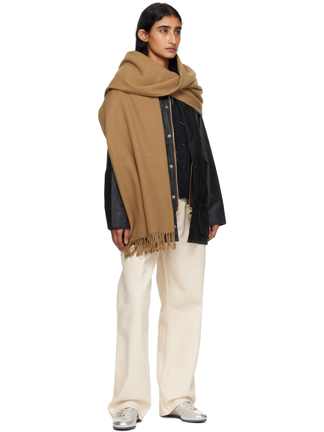 Tan Alix Embroidered Scarf - 2