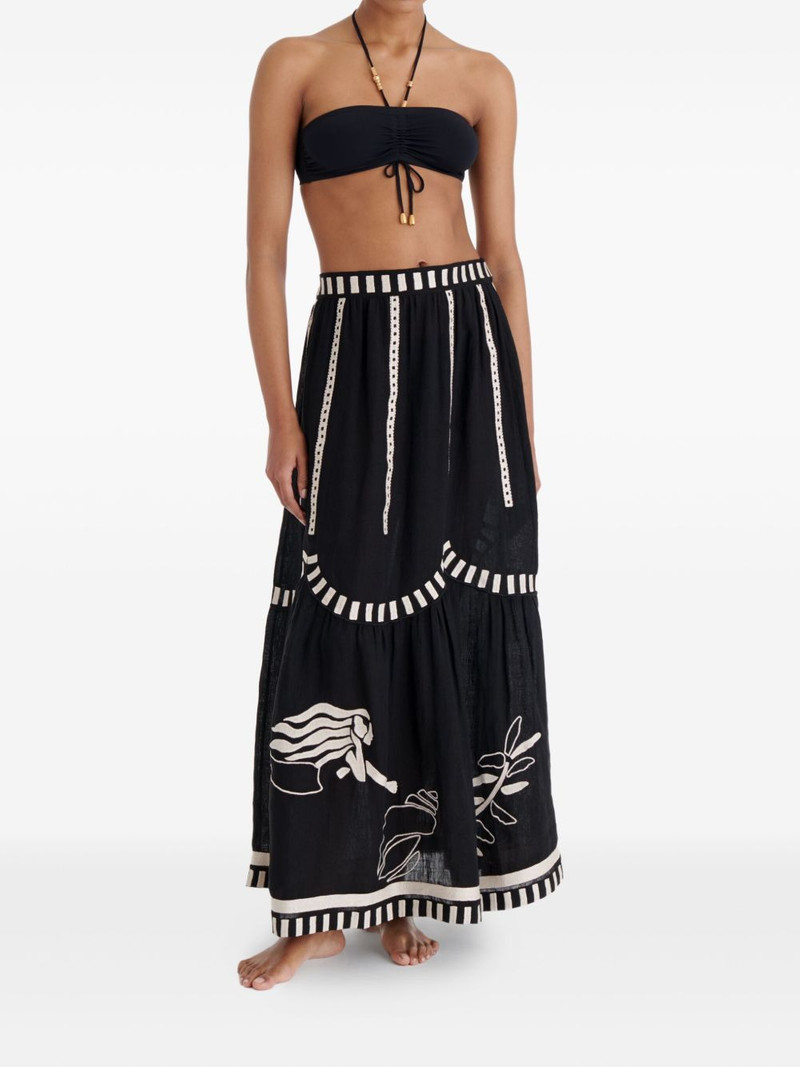 ERES Starfish illustrated tiered maxi skirt outlook