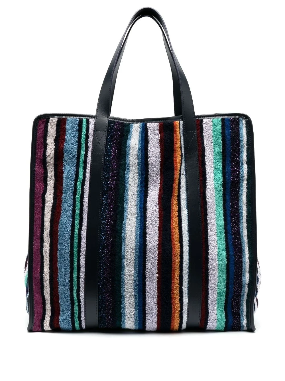 striped terry-cloth tote bag - 1