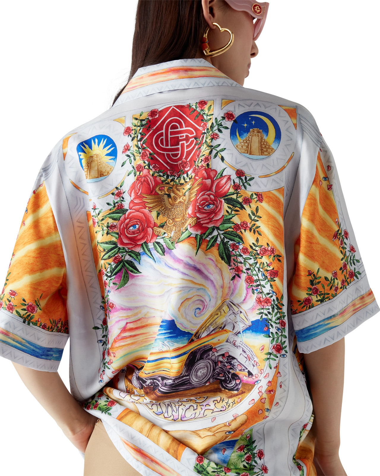La Tornade De Rose Short Sleeve Silk Shirt | Casablanca Paris - 5