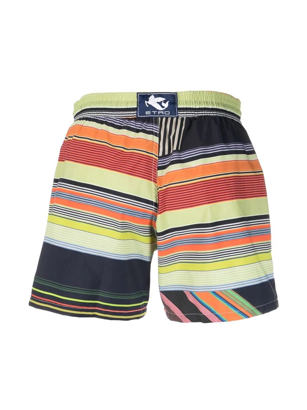 stripe-print drawstring swim shorts - 2