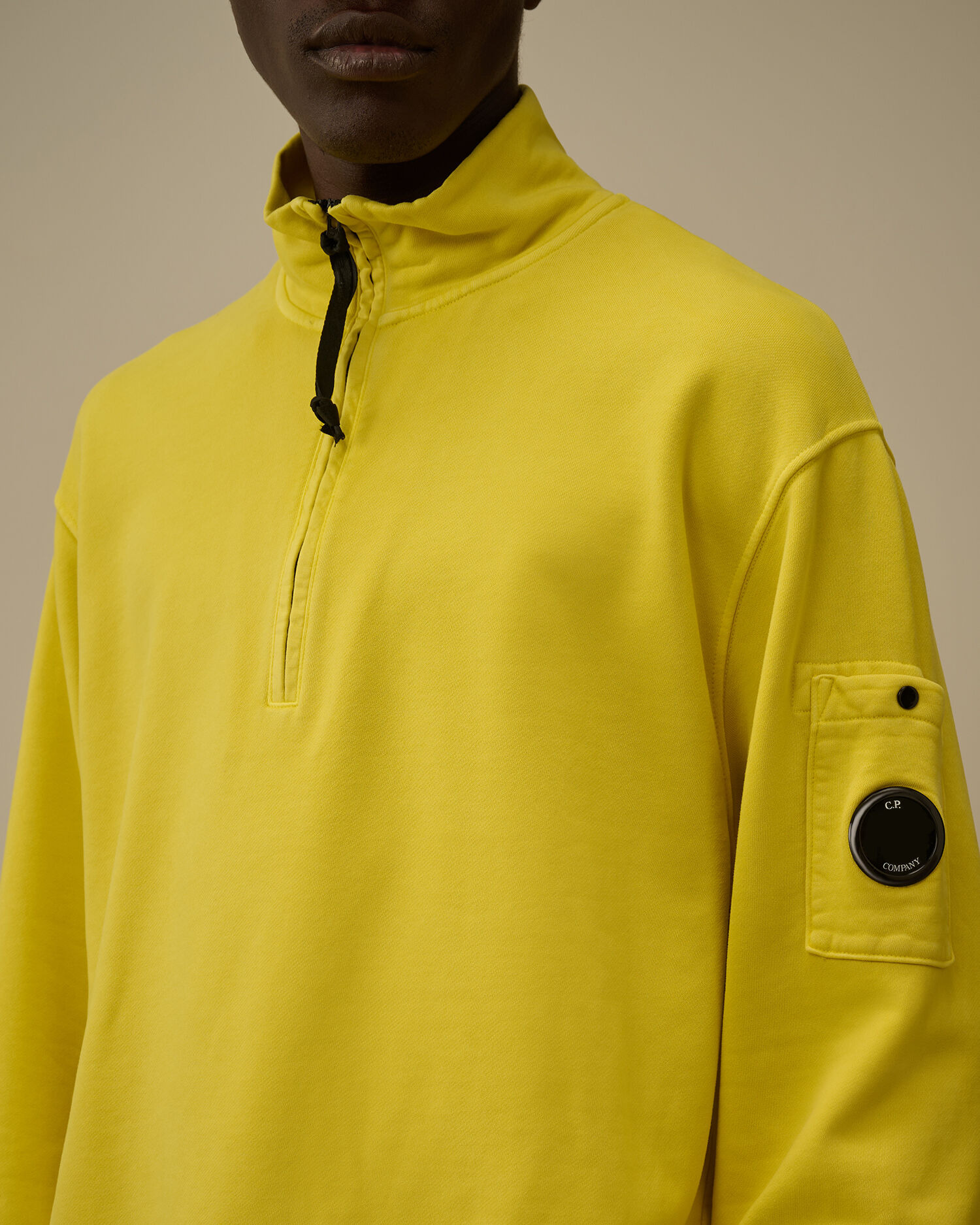 Brushed and Emerized Diagonal Fleece Half Zip Sweatshirt - 5