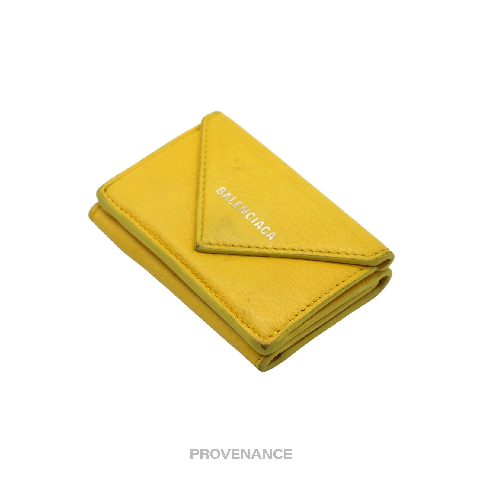 Balenciaga Papier Mini Wallet - Yellow Leather - 3