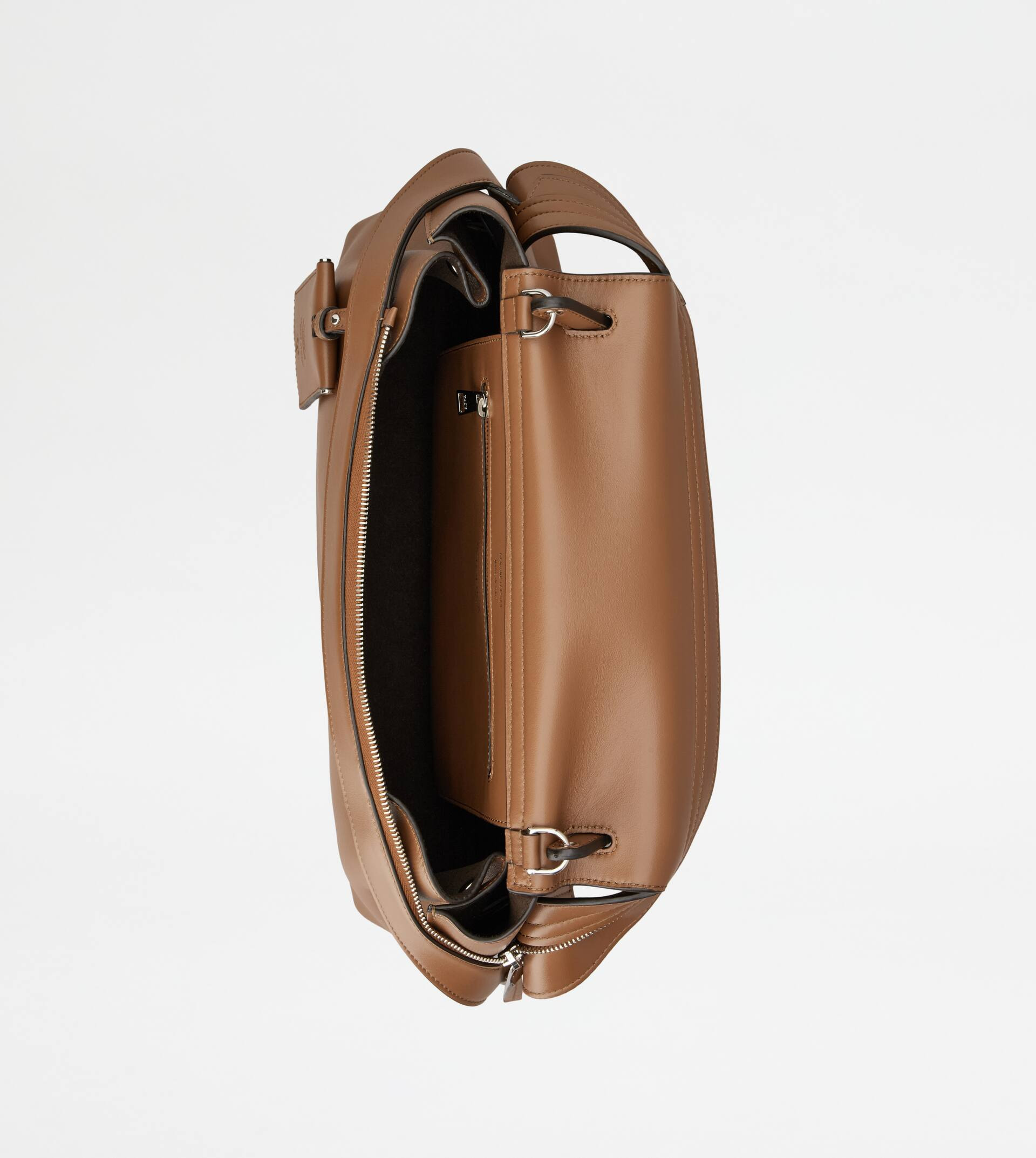 TOD'S WAVE BAG IN LEATHER MEDIUM - BROWN - 5