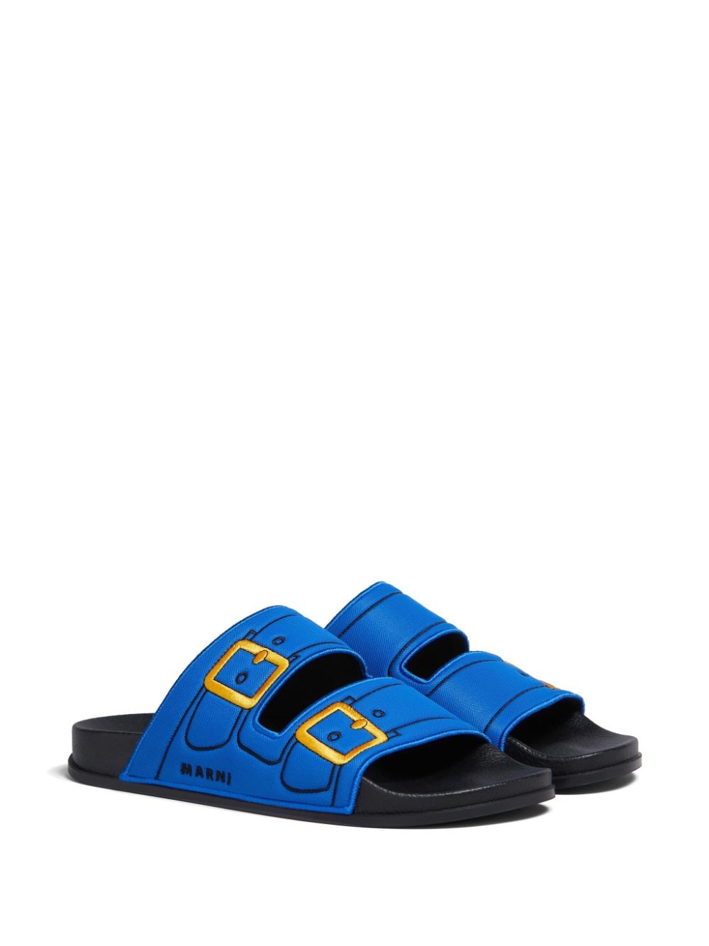 embroidered slip-on slides - 2