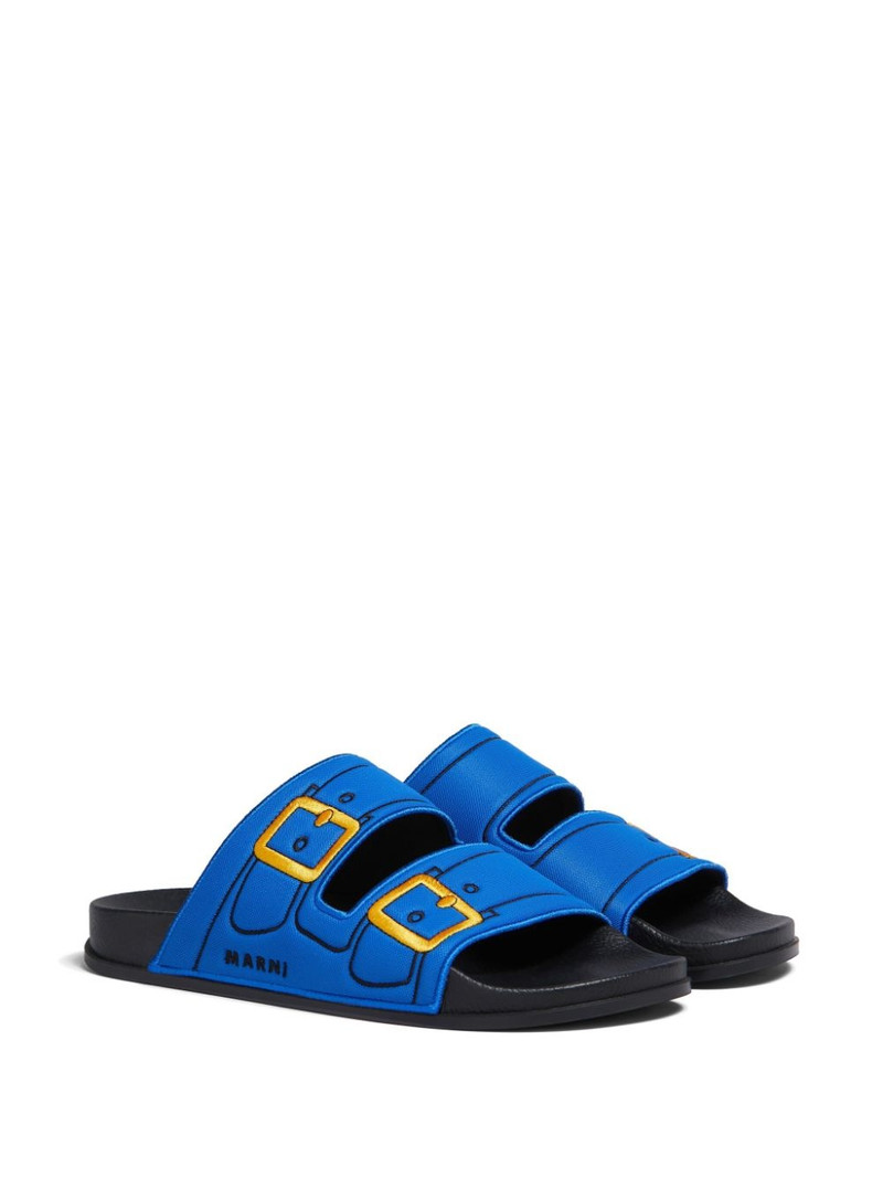 Marni embroidered slip-on slides outlook