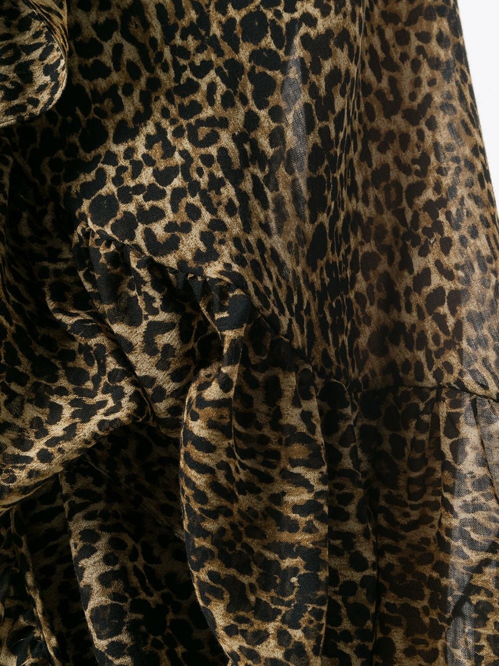 leopard-print asymmetric blouse - 5