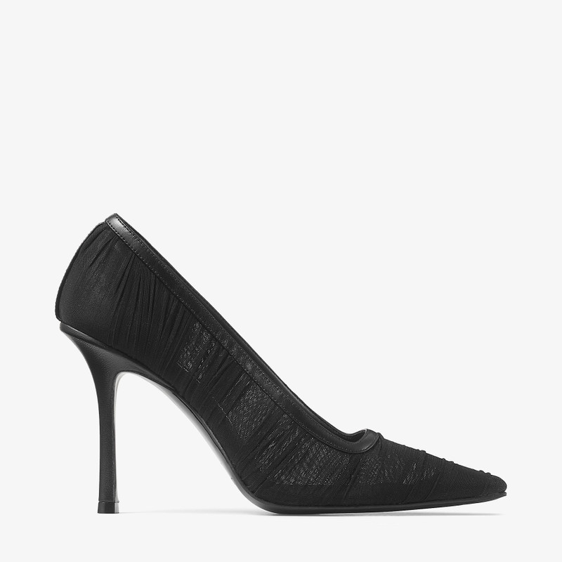 Lotta 100 Black Tulle and Nappa Pumps 1