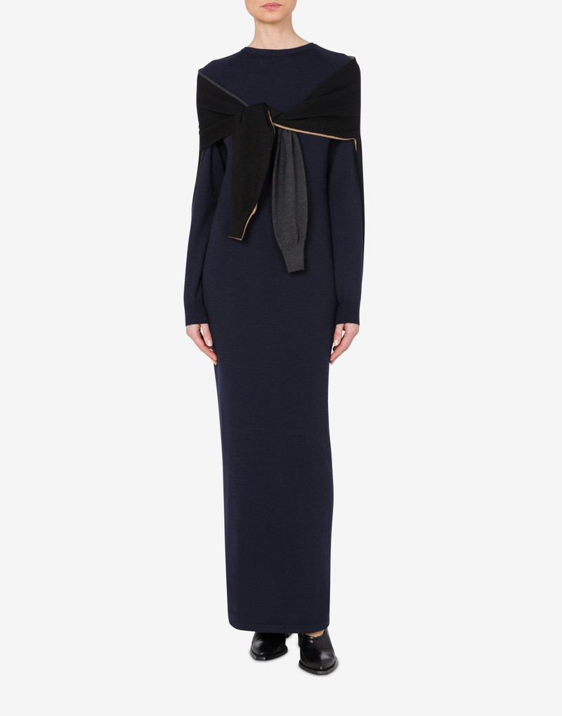 Moschino DRESS IN WOOL LAYER UP outlook