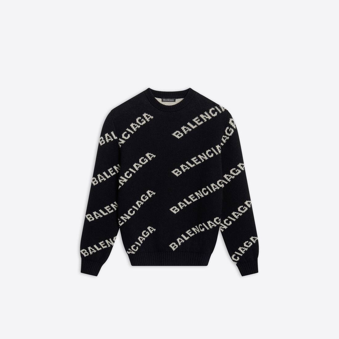 Men's Allover Logo Sweater in Black - 1