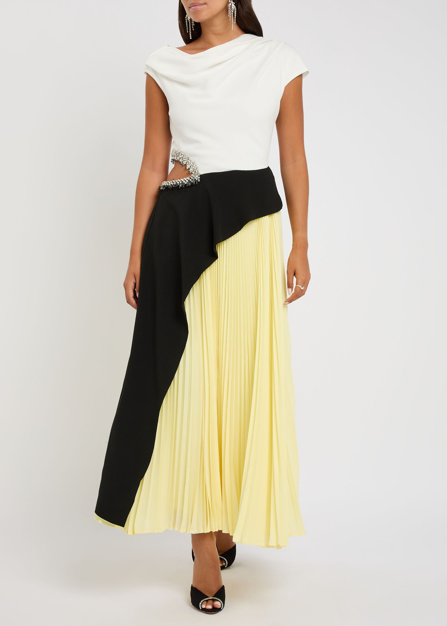 Simkhai Andromeda Colour-blocked One-shoulder Crepe Maxi Dress - 4