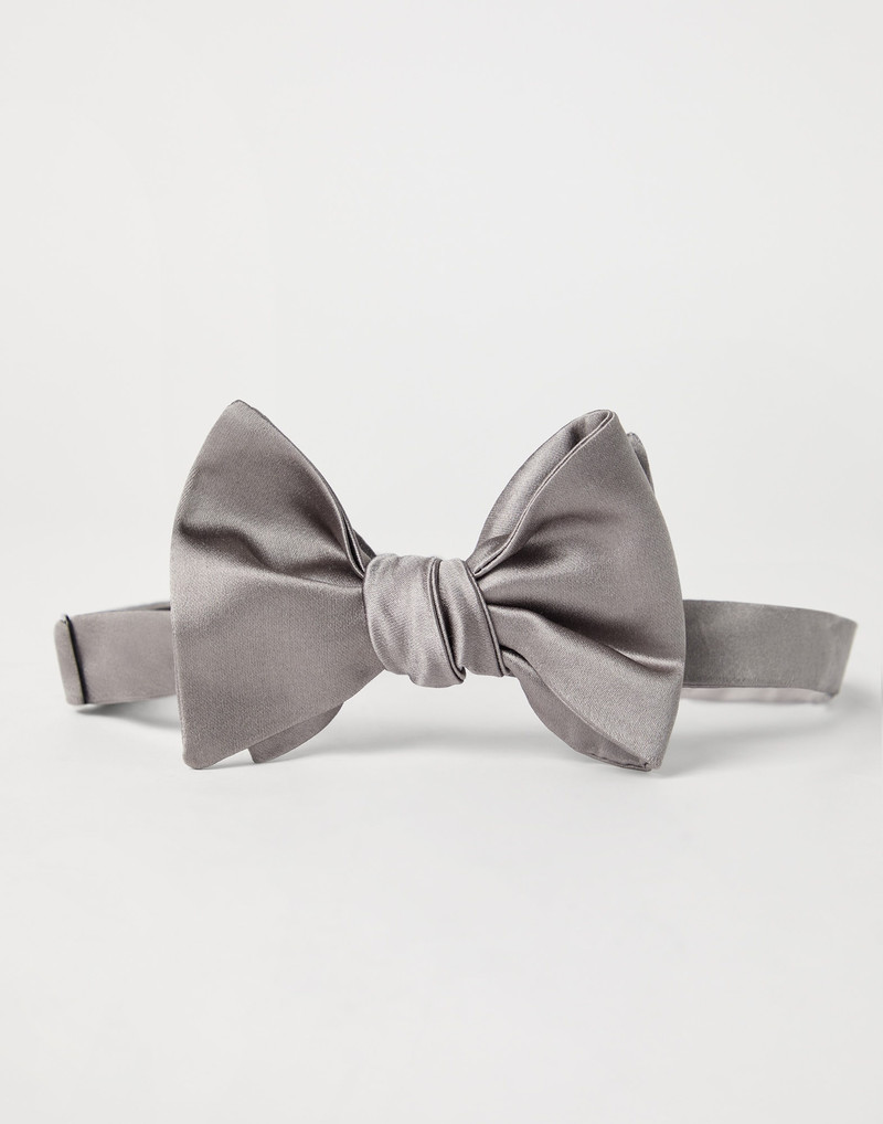Cotton and silk satin bow tie 1